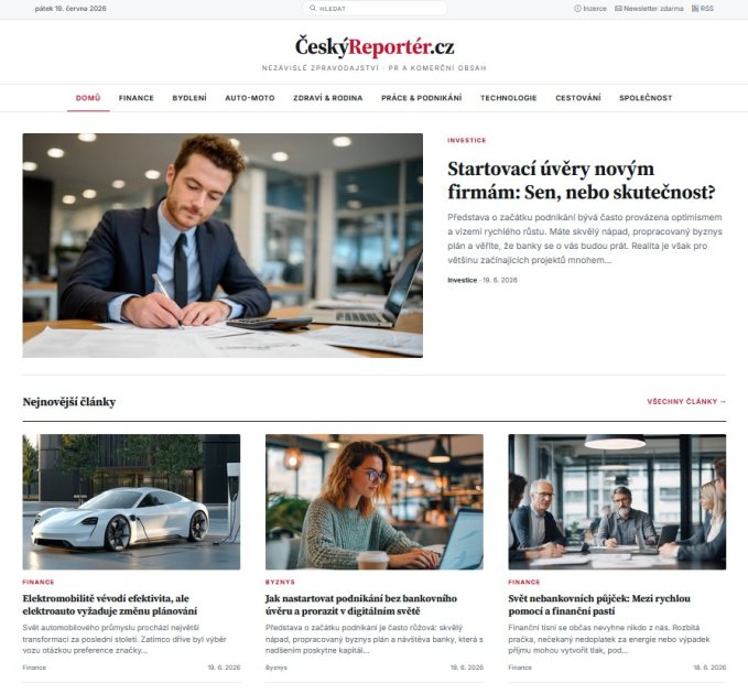 PR články: ČeskýReportér.cz - články, které mají úspěch. Pro lidi, ne pro algoritmy
